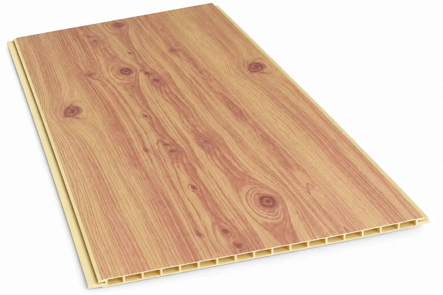 Cielorraso de PVC símil madera clara
